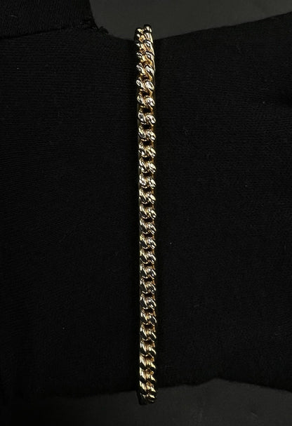 8.25” 10K Semi-Solid Yellow Gold Diamond Cut Franco Box Bracelet 11.83g | 4.7MM