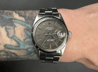Vintage Rolex Date 1500 Steel 34mm Slate Grey Brushed Dial c.1970 Watch