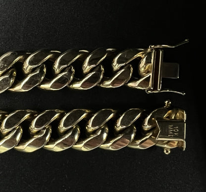 22” 10K Semi-Solid Yellow Gold Miami Cuban Chain | 84.45g | 13mm | Box Clasp |