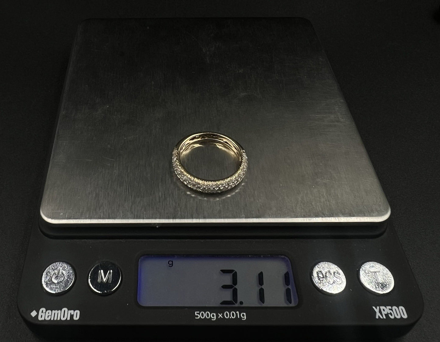 14K Solid Yellow Gold Natural Diamond Half Eternity Band Size 8 | ~.6ct | 3.11g