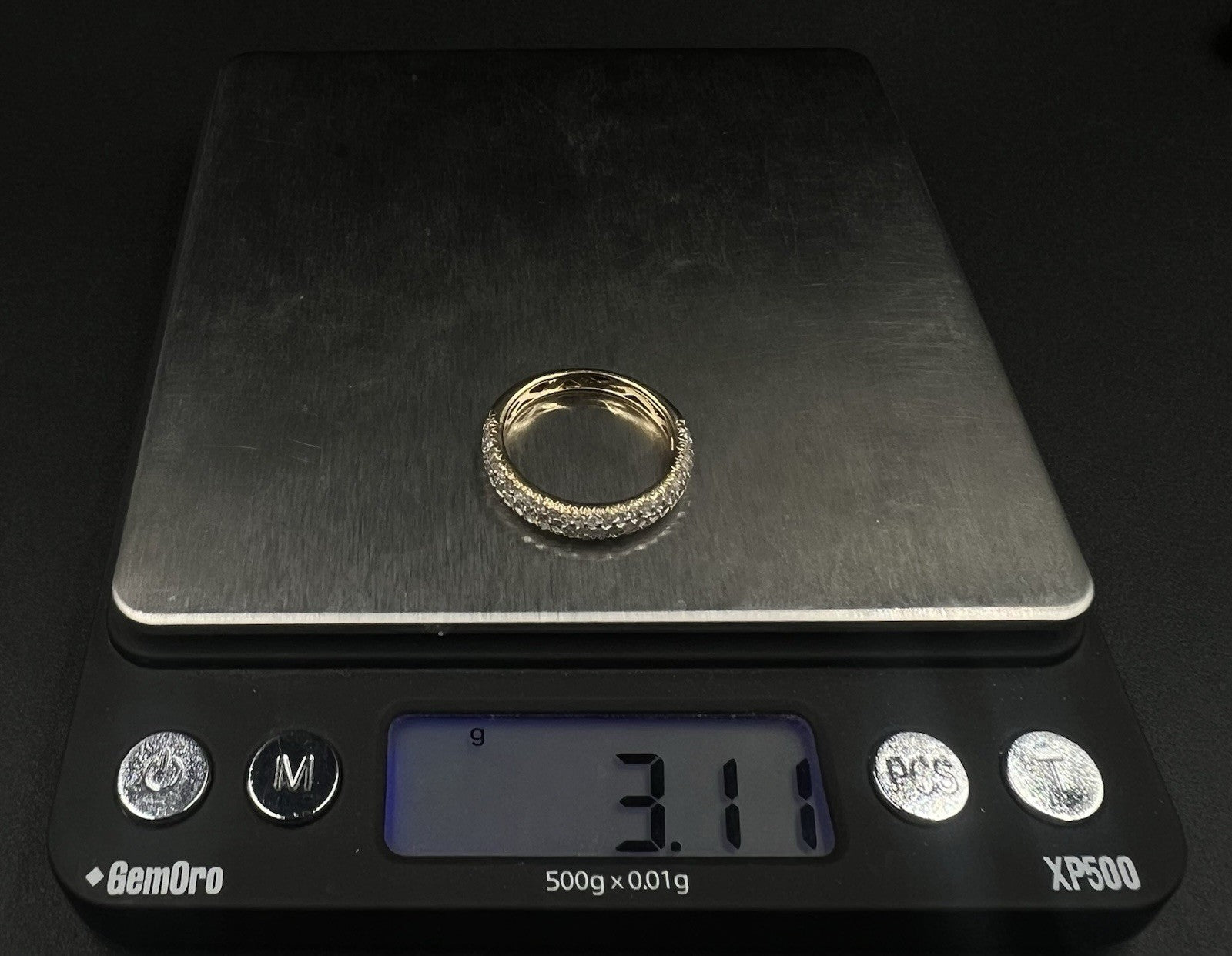 14K Solid Yellow Gold Natural Diamond Half Eternity Band Size 8 | ~.6ct | 3.11g