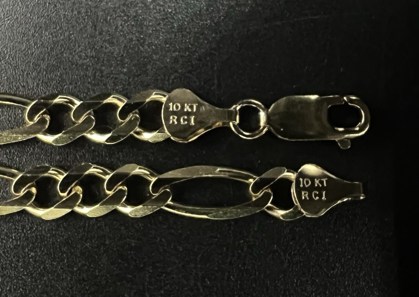 22.25” 10K Solid Yellow Gold Diamond Cut Figaro Chain | 21.81g | 6mm | Lobster |