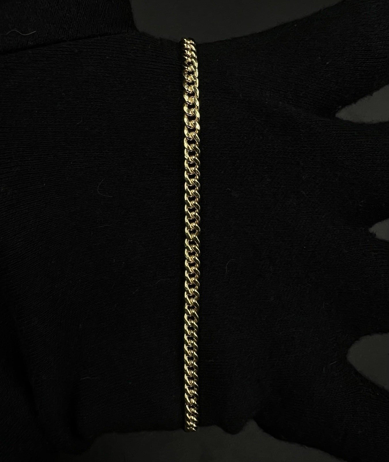 9.5” 10K Hollow Yellow Gold Miami Cuban Anklet | 3.94g | 3.7MM | Lobster Clasp |
