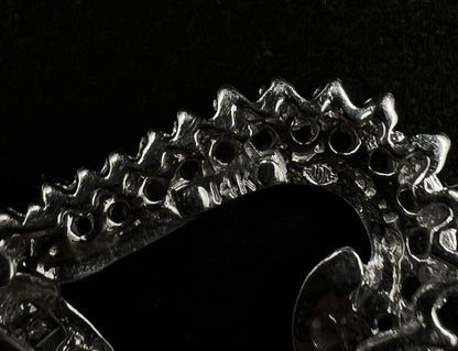 .93” x 1.23” 14K Semi-Solid White Gold Natural Diamond Heart Pendant 6.77g | 4MM