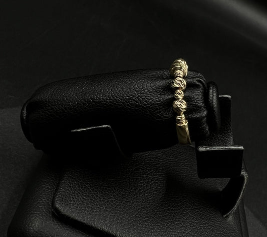 14K Solid Yellow Gold Diamond Cut Mooncut Bead Ring | Size 4.5 | 1.42g |