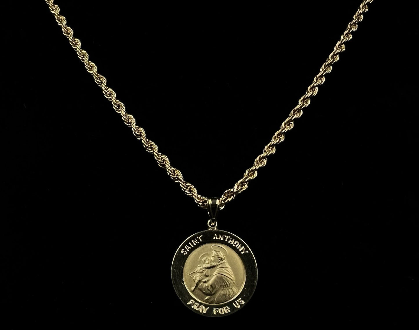 .87” 14K Hollow Yellow Gold Saint Anthony Pendant | 2.53g | 3.5MM Bail |
