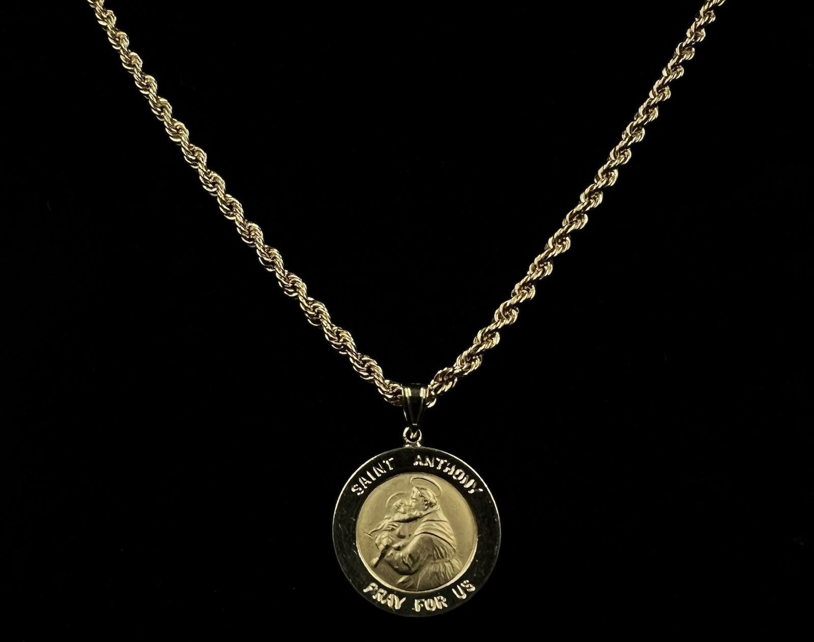 .87” 14K Hollow Yellow Gold Saint Anthony Pendant | 2.53g | 3.5MM Bail |