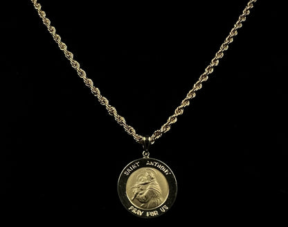 .87” 14K Hollow Yellow Gold Saint Anthony Pendant | 2.53g | 3.5MM Bail |
