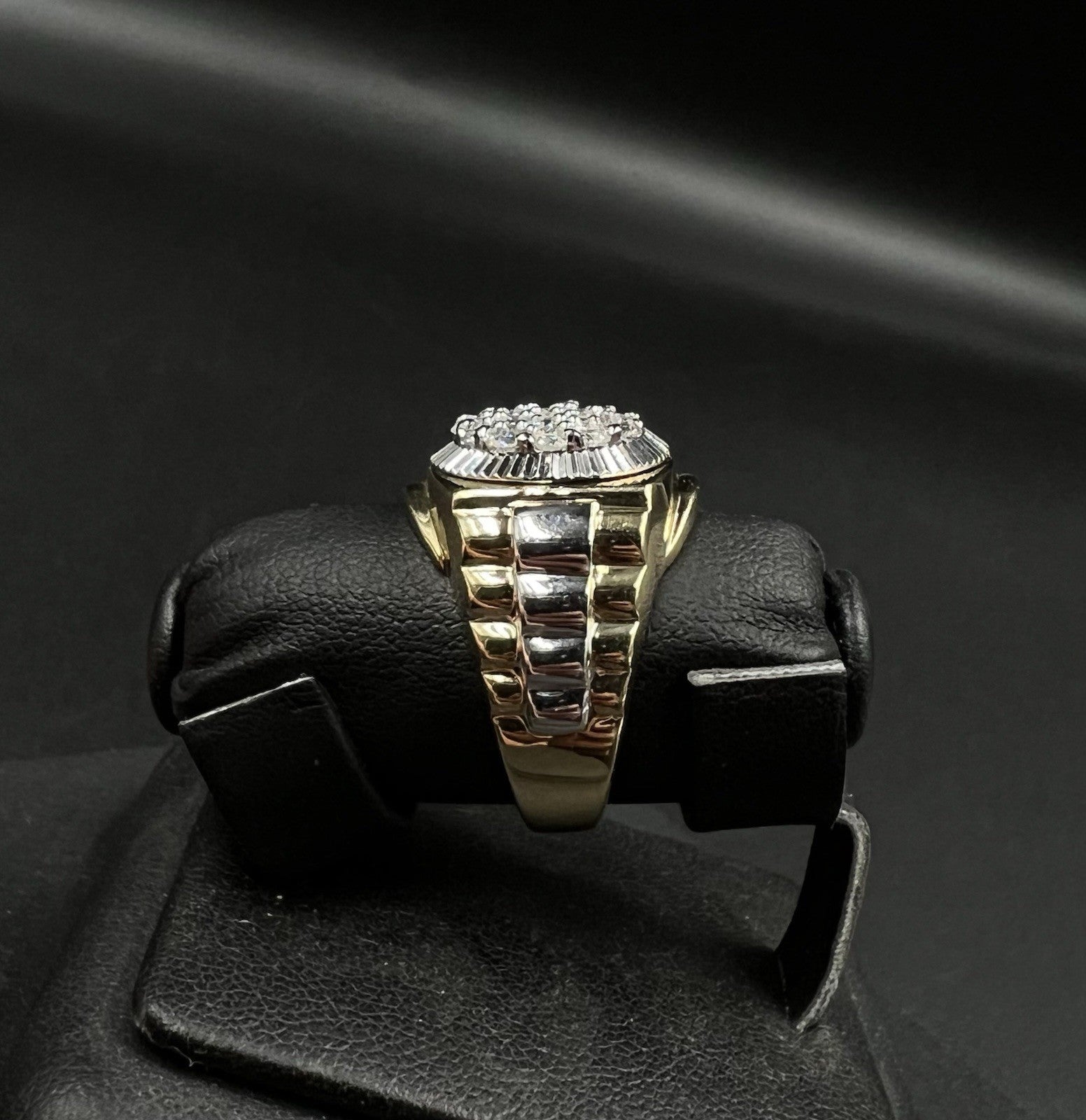 10K Solid Two-Tone Gold Natural Diamond Cluster Rolex Ring ~1ct 10.04g | Size 10