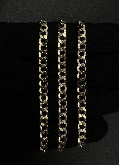 22” 10K Hollow Yellow Gold Diamond Cut Cuban Chain | 10.3g | 5.2MM | Lobster |