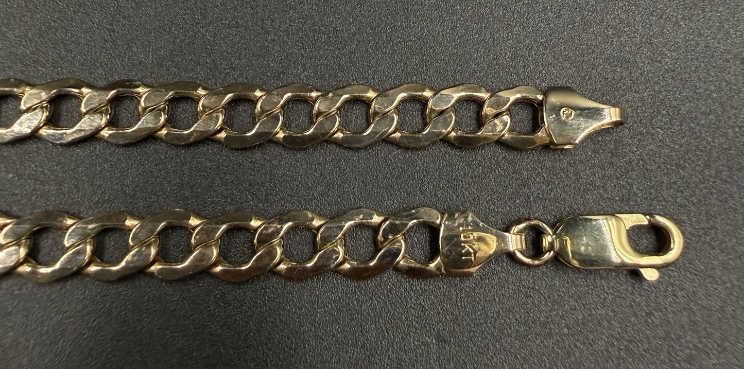 26” 10k Hollow Yellow Gold Diamond Cut Cuban Chain || 12.31g || 6.7mm ||
