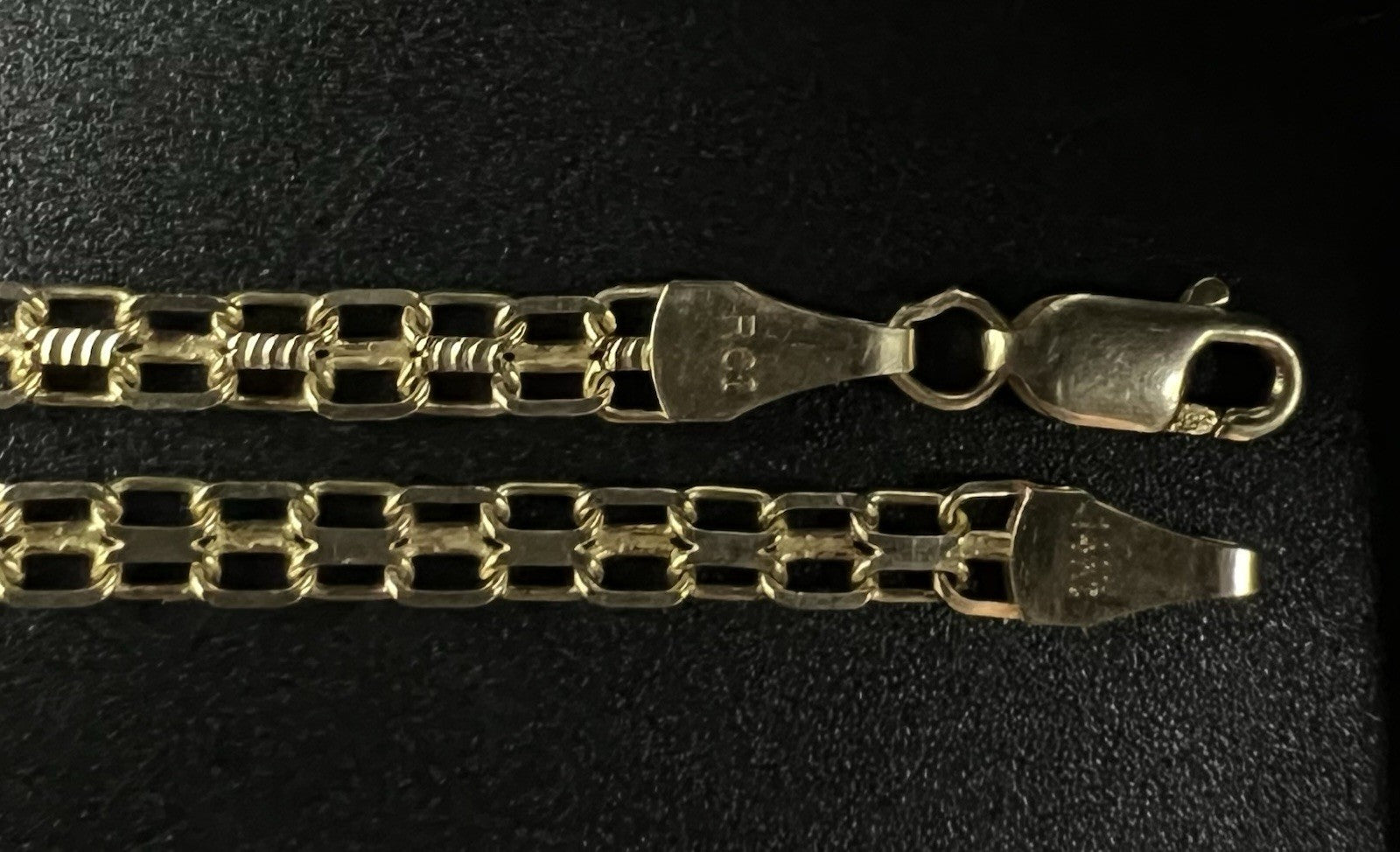 10.25” 14K Semi-Solid Yellow Gold Diamond Cut Bismark Anklet 3.83g | 3.5mm |