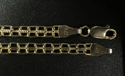 10.25” 14K Semi-Solid Yellow Gold Diamond Cut Bismark Anklet 3.83g | 3.5mm |