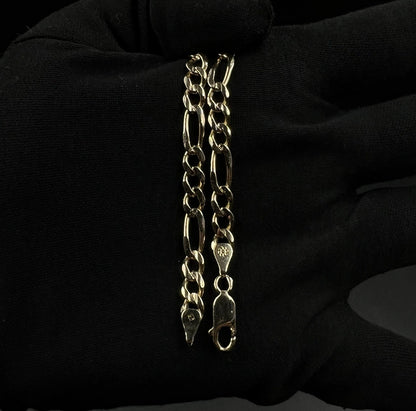 8.5” 14K Solid Yellow Gold Figaro Bracelet | 11.67g | 5.6mm | Italy | Lobster |