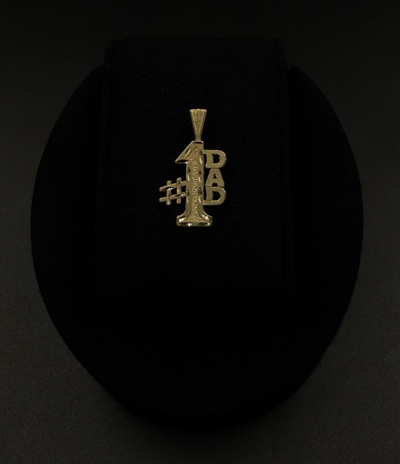 0.55” 14k Solid Yellow Gold Diamond-Cut #1 Dad Pendant | 1g | 3mm X 5.5mm Bail |
