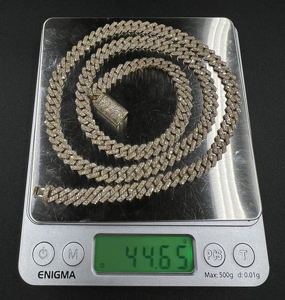24” 10K Solid Gold Natural Diamond Miami Cuban Link Chain | 44.65g | 6ct | 6.9MM