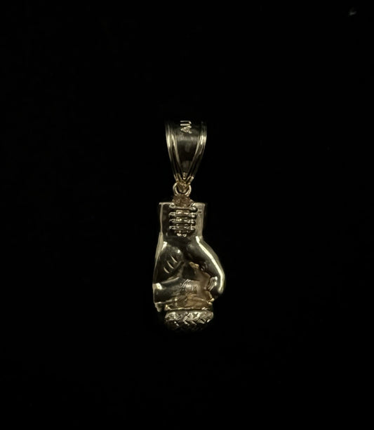.55” x 1.57” 10K Hollow Yellow Gold Boxing Glove Pendant | 2.3g | Fits 7MM | ALI