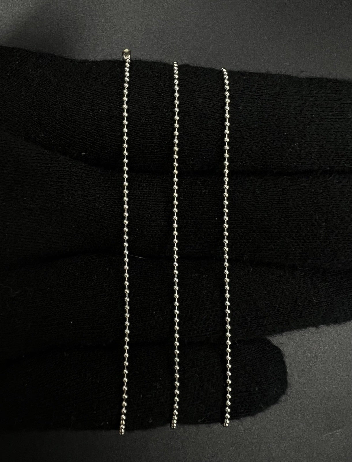 18” 14K Semi-Solid White Gold Ball Chain | 2.61g | 1.2MM | Italy | Lobster |