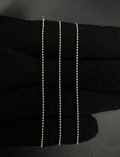 18” 14K Semi-Solid White Gold Ball Chain | 2.61g | 1.2MM | Italy | Lobster |