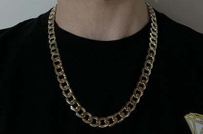 22” 14K Hollow Yellow Gold Diamond Cut Cuban Chain | 43.3g | 11MM | Lobster |