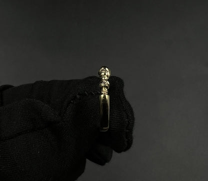 14K Solid Yellow Gold Diamond Cut Mooncut Bead Ring | Size 4.5 | 1.42g |