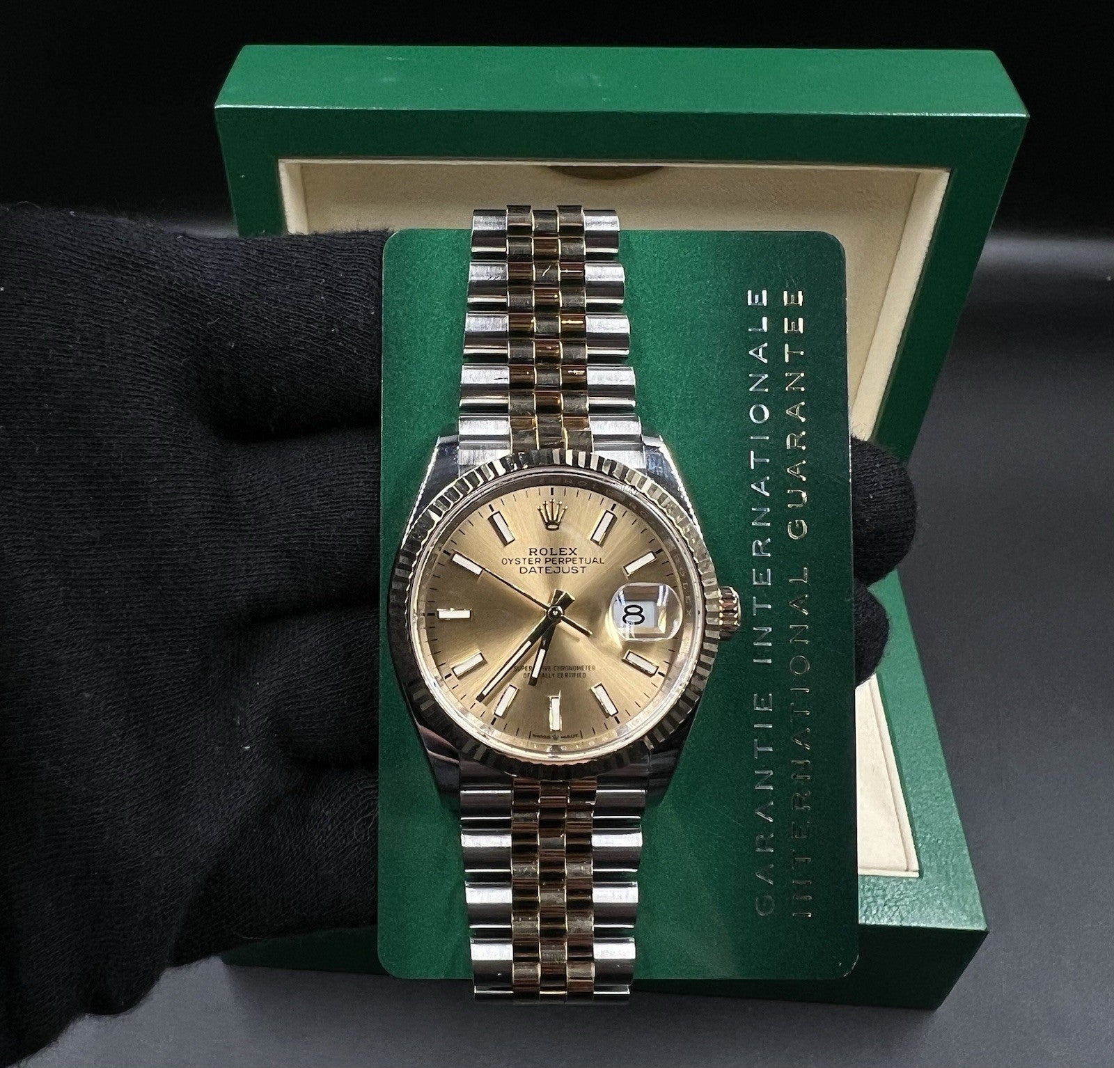 Rolex Datejust 36mm 126233 Champagne Dial 2021 Jubilee Two-Tone 18k SS Box Card