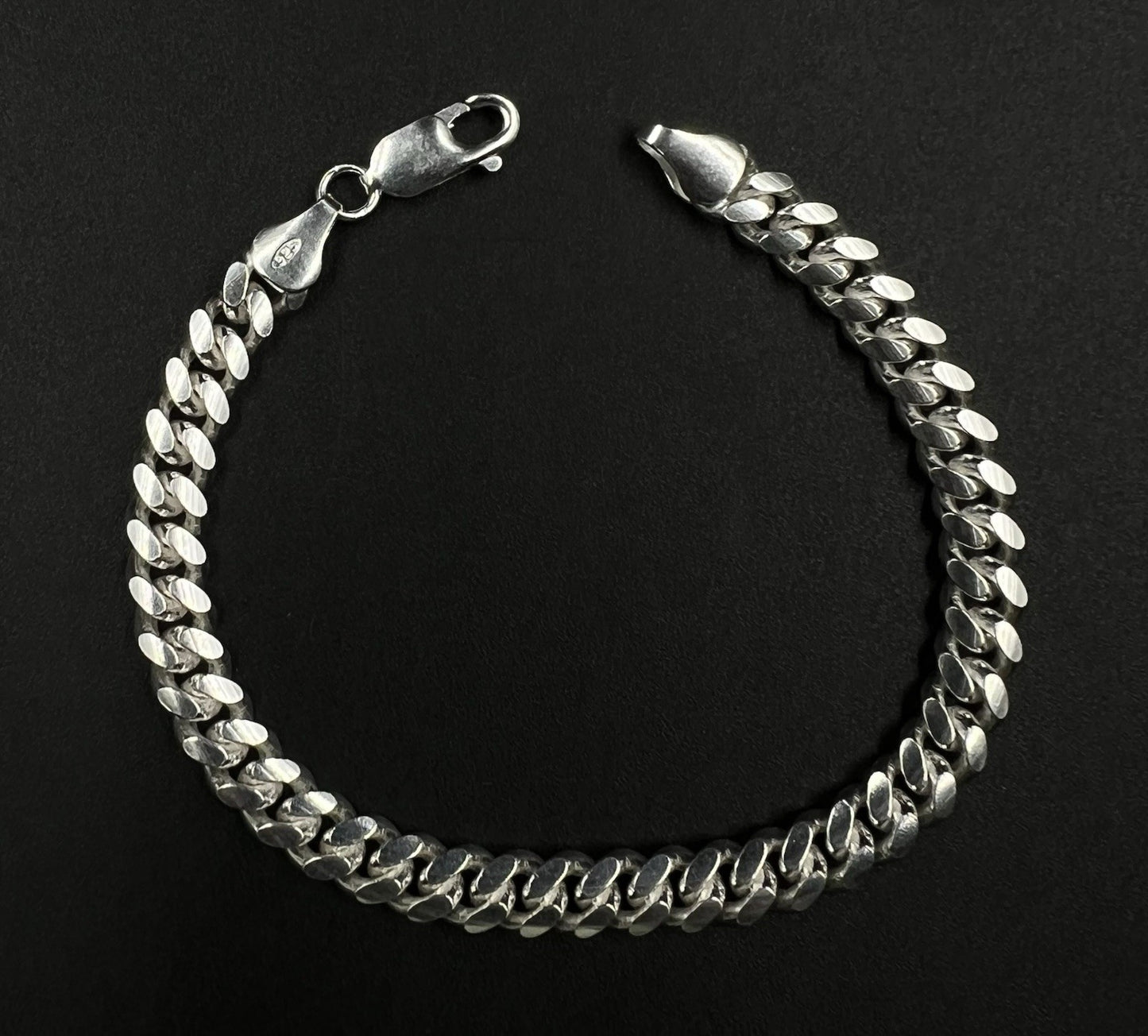 7.25” 925 Solid Sterling Silver Miami Cuban Bracelet | 17.29g | 6.3mm | Italy |
