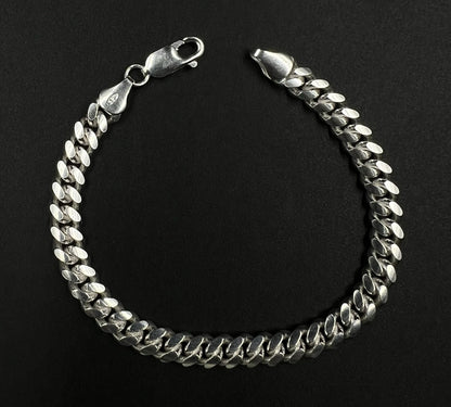 7.25” 925 Solid Sterling Silver Miami Cuban Bracelet | 17.29g | 6.3mm | Italy |