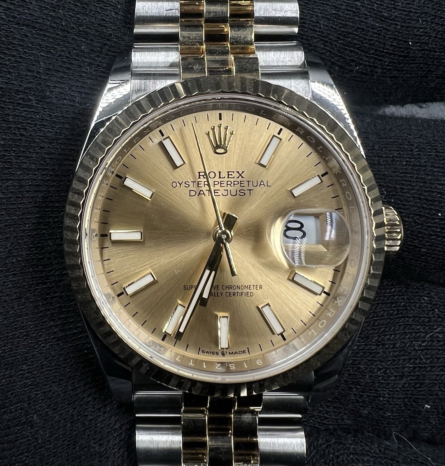 Rolex Datejust 36mm 126233 Champagne Dial 2021 Jubilee Two-Tone 18k SS Box Card