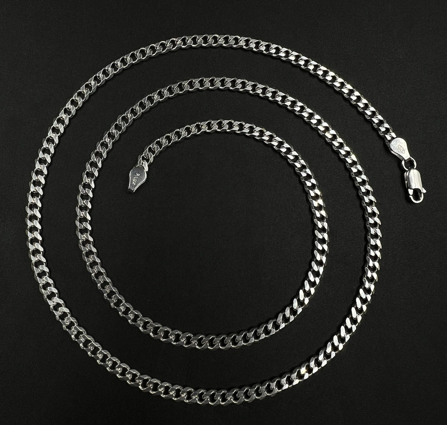 26” 925 Solid Sterling Silver Diamond Cut Miami Cuban Chain 25.69g | 4.5mm Italy
