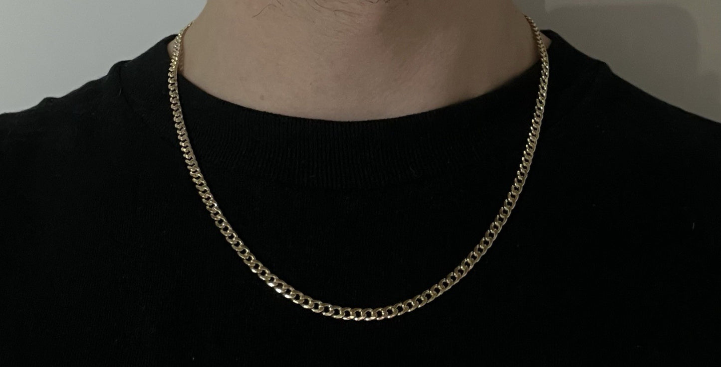 19.75” 14K Hollow Yellow Gold Diamond Cut Miami Cuban Chain | 8.48g | 3.8MM