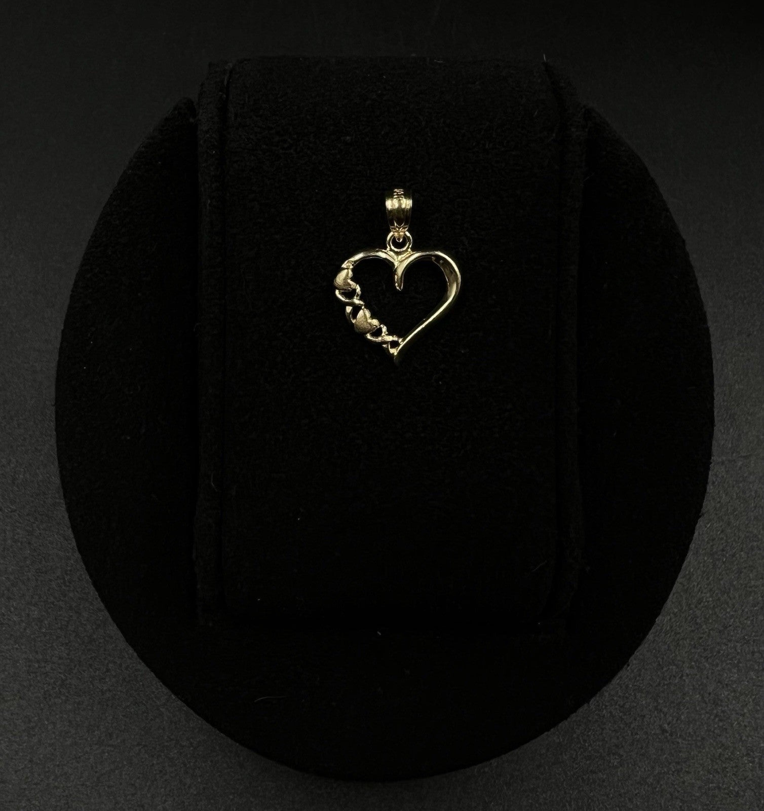 .55” x .74” 14K Solid Yellow Gold Heart Pendant | .79g | 2.8MM Bail |