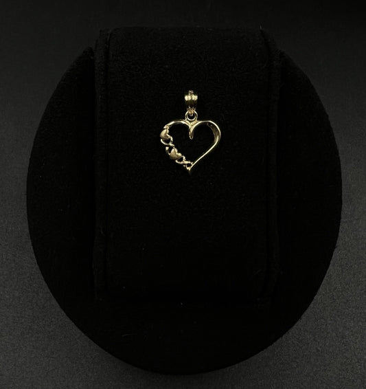 .55” x .74” 14K Solid Yellow Gold Heart Pendant | .79g | 2.8MM Bail |