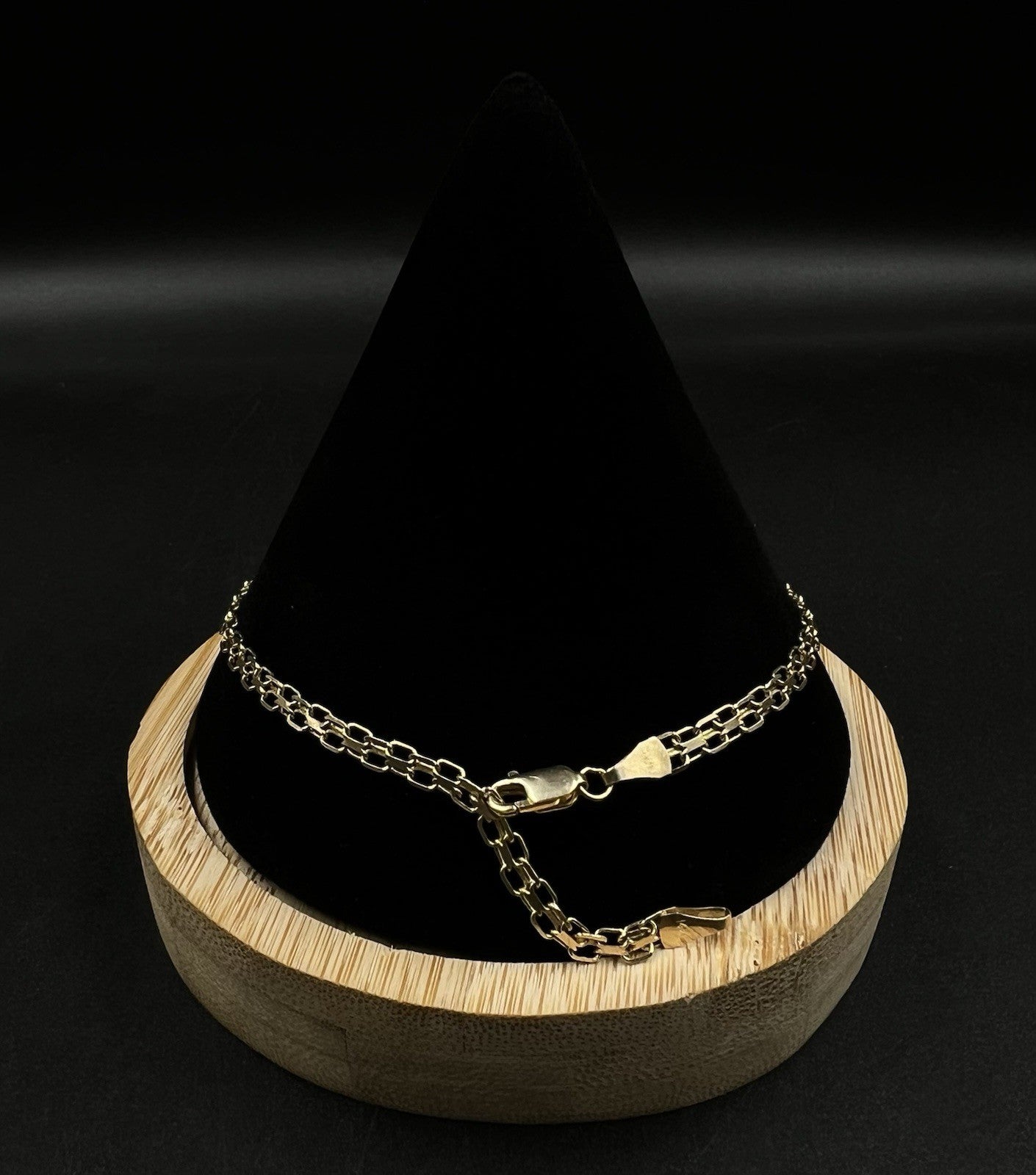 10.25” 14K Semi-Solid Yellow Gold Diamond Cut Bismark Anklet 3.83g | 3.5mm |