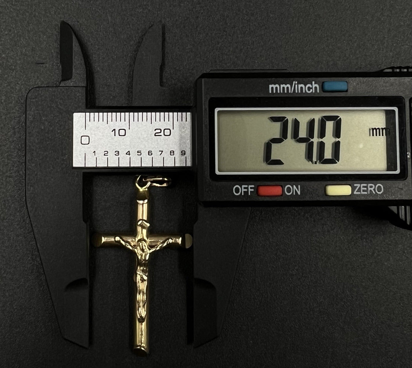 .94” x 1.67” 14K Hollow Yellow Gold Crucifix Pendant | 3.2g | 3.5MM Bail |