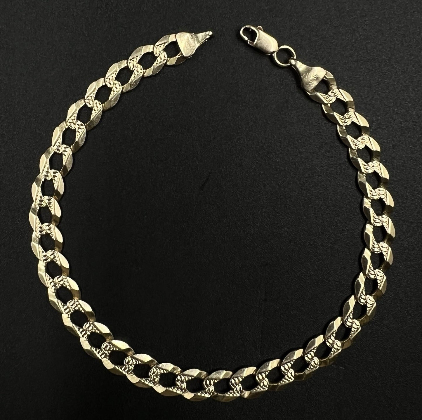 9” 14K Yellow Gold Diamond Cut Cuban Bracelet | 12.3g | 7MM | Italy | Lobster
