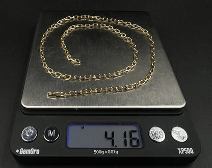 17.5” 14K Hollow Yellow Gold Cable Chain | 4.16g | 2.9mm | Lobster Clasp |