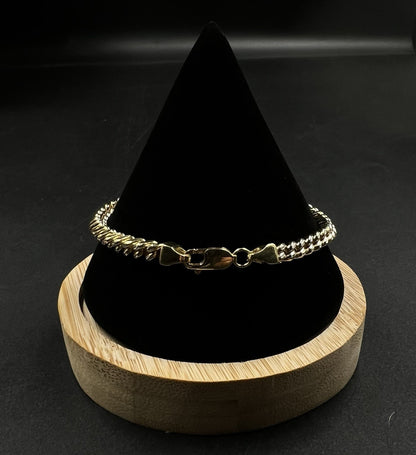 8.25” 10K Semi-Solid Yellow Gold Diamond Cut Franco Box Bracelet 11.83g | 4.7MM