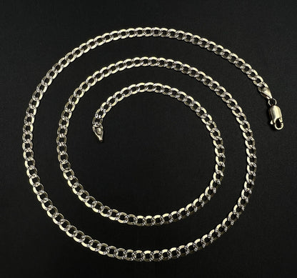24” 10K Hollow Yellow Gold Diamond Cut Cuban Chain | 7.38g | 4.3mm | Lobster |