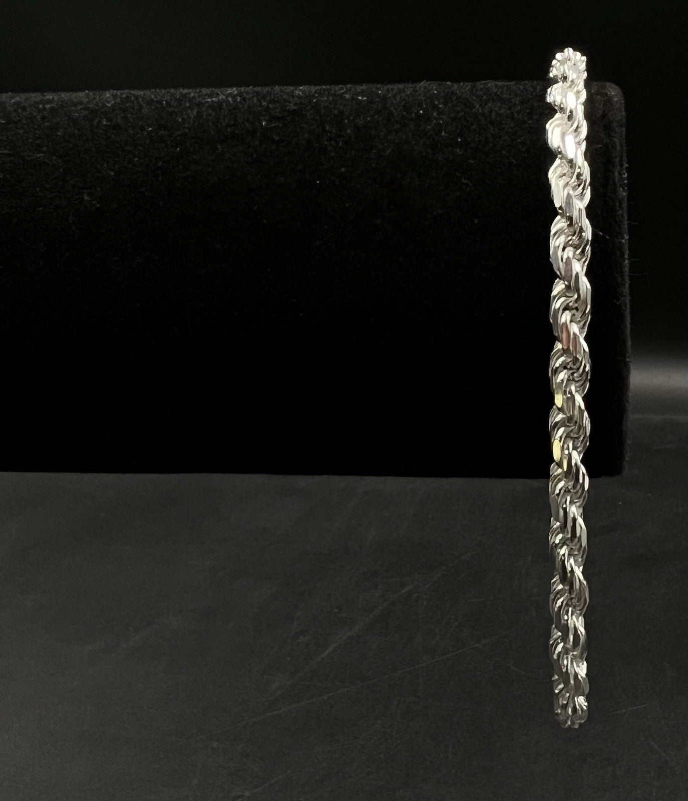 9” 925 Solid Sterling Silver Diamond Cut Rope Bracelet | 17.15g | 4.8mm | Italy