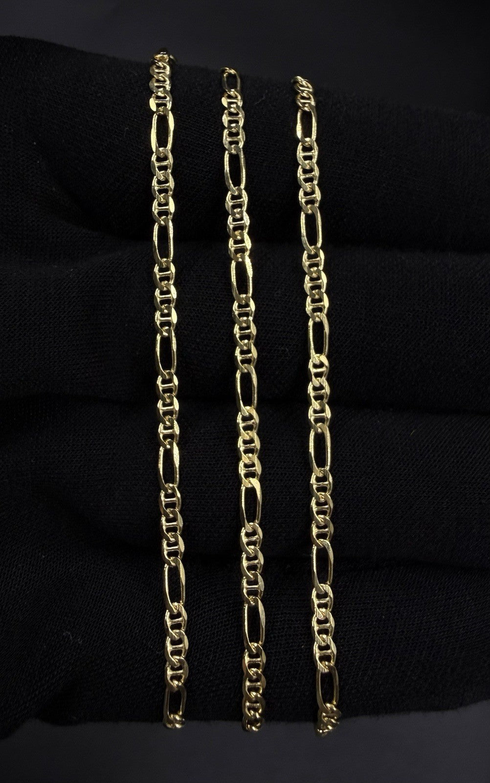 20” 14k Solid Yellow Gold Diamond Cut Figaro Mariner Chain | 5.83g | 2.7mm |