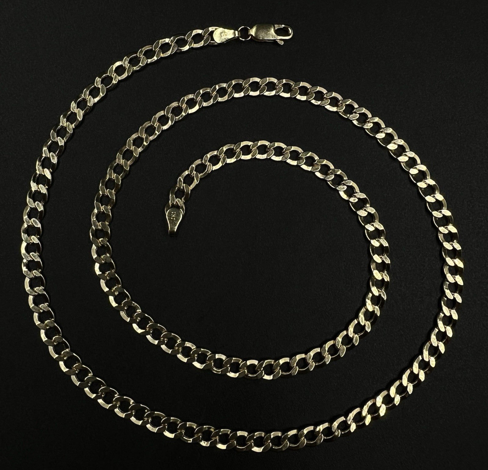 22” 10K Hollow Yellow Gold Diamond Cut Cuban Chain | 10.3g | 5.2MM | Lobster |
