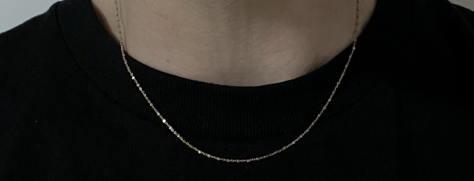 17” 10K Solid Yellow Gold Station Bead Chain | 1.96g | 1MM | Lobster Clasp |
