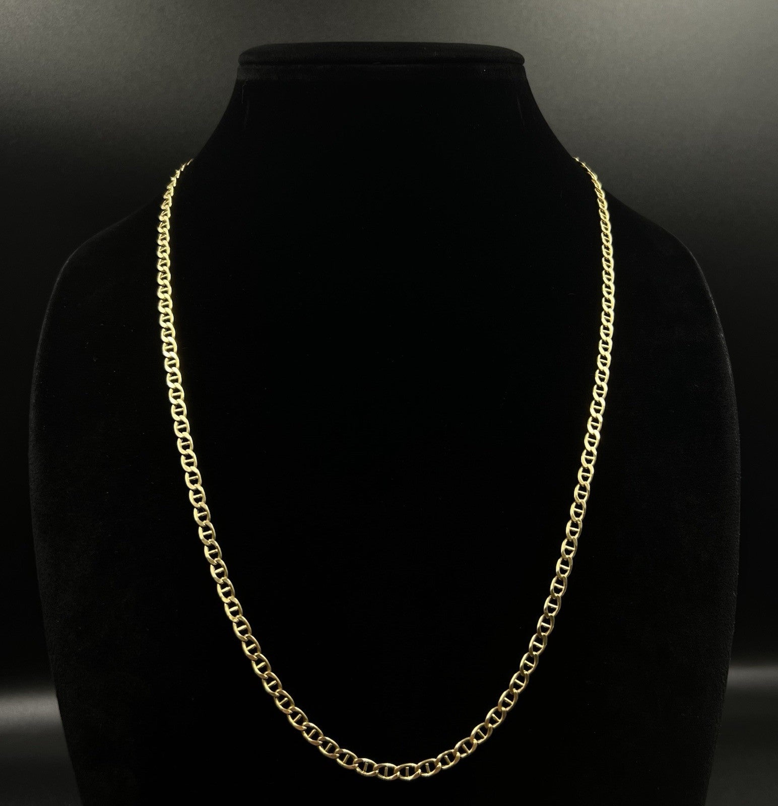 24.5” 18K Hollow Yellow Gold Anchor/Mariner Chain | 12.3g | 4.2mm | Lobster |