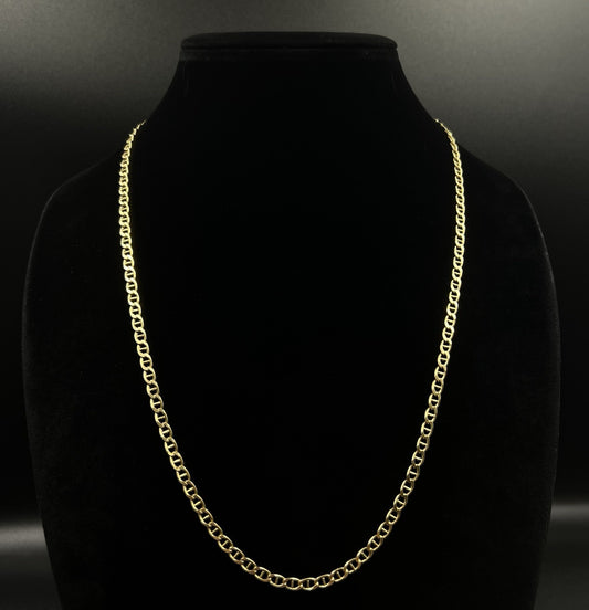 24.5” 18K Hollow Yellow Gold Anchor/Mariner Chain | 12.3g | 4.2mm | Lobster |