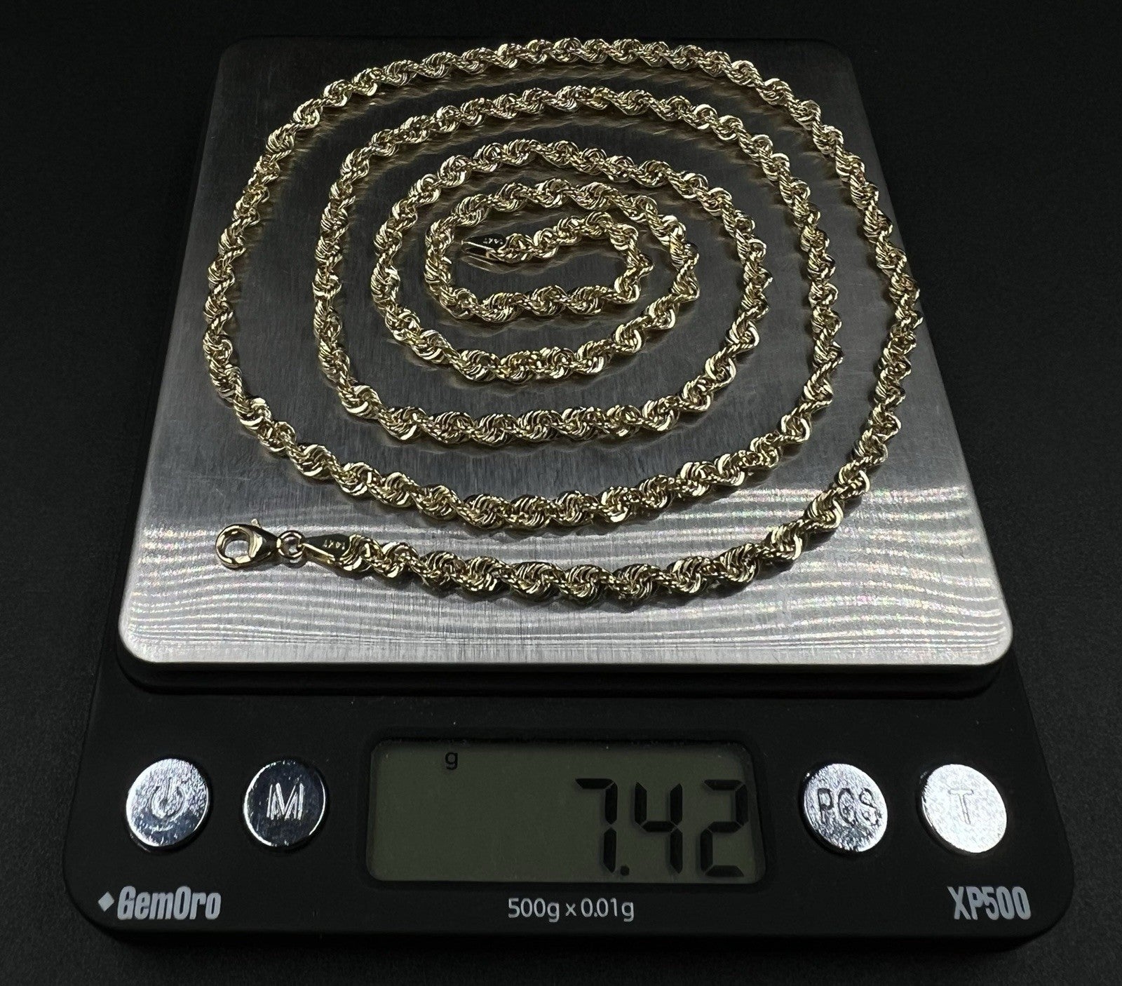 32” 14K Hollow Yellow Gold Rope Chain | 7.42g | 4MM | Lobster Clasp |