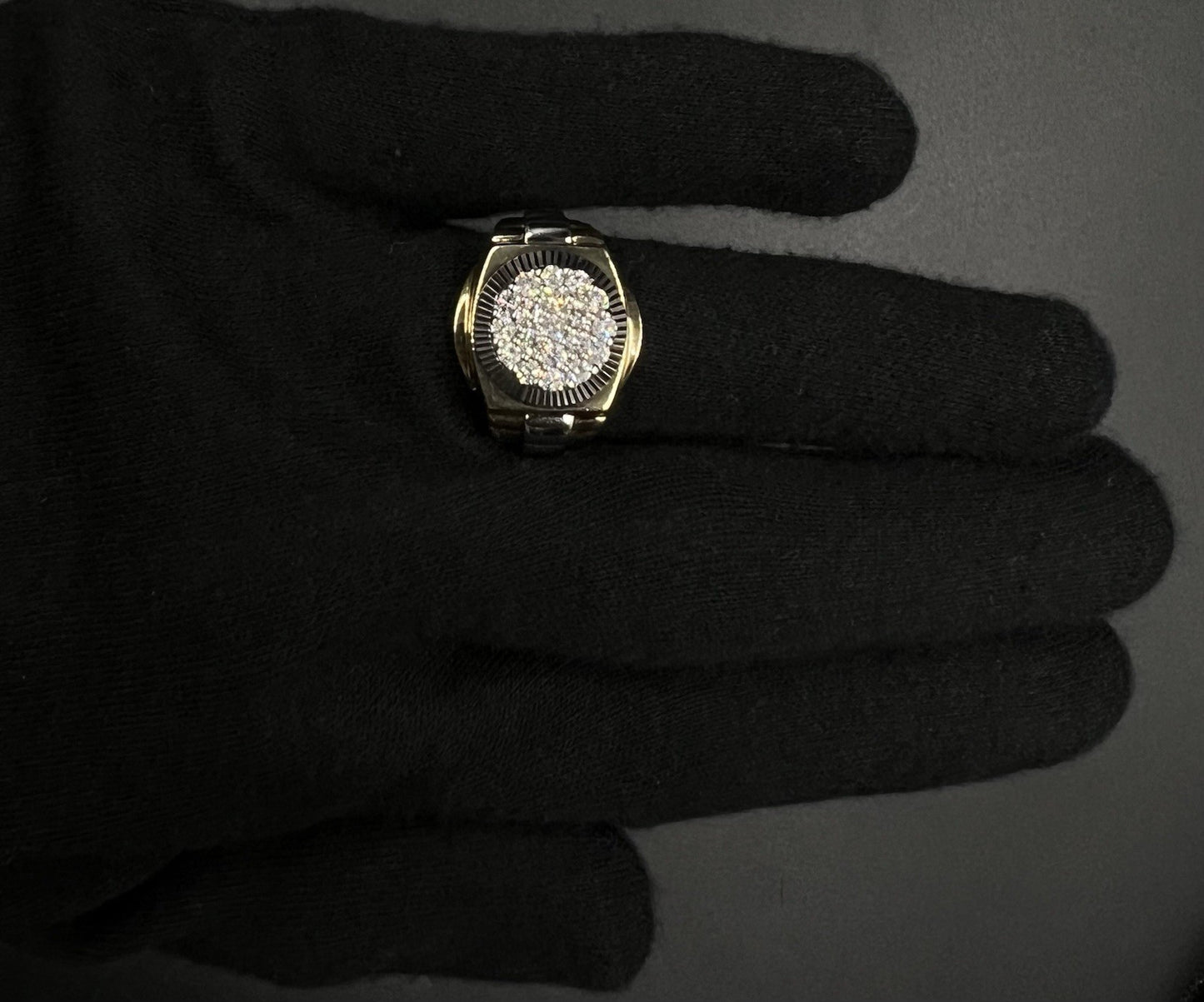 10K Solid Two-Tone Gold Natural Diamond Cluster Rolex Ring ~1ct 10.04g | Size 10
