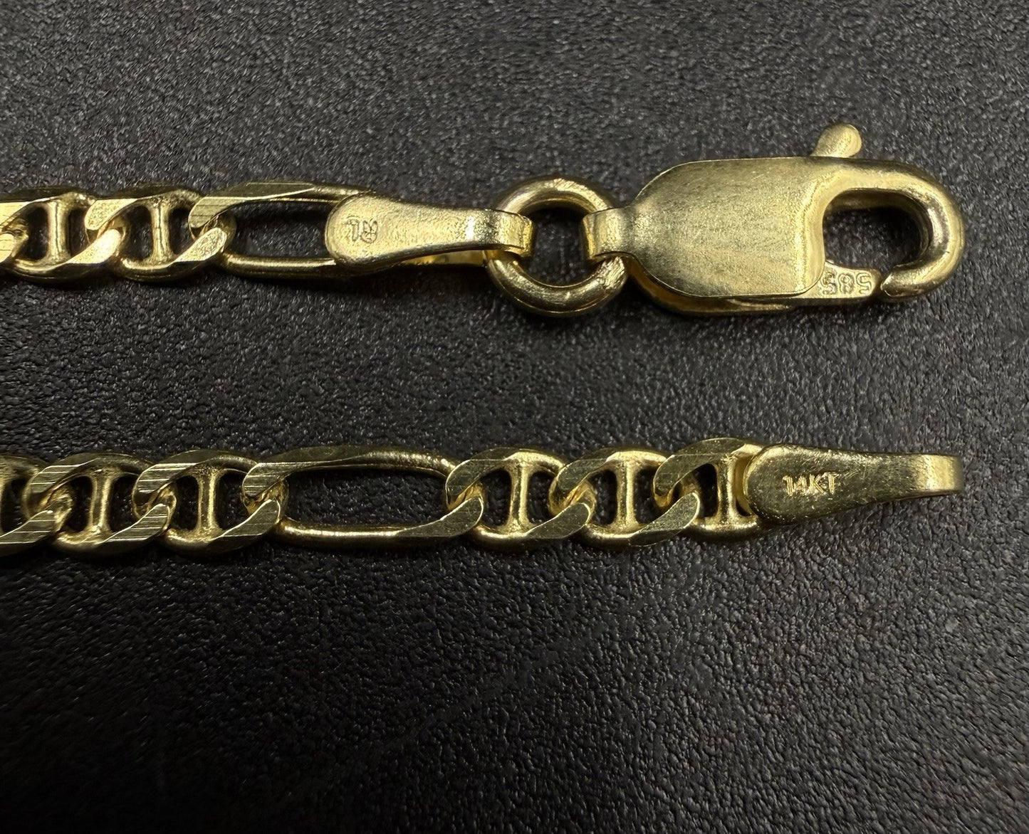 20” 14k Solid Yellow Gold Diamond Cut Figaro Mariner Chain | 5.83g | 2.7mm |