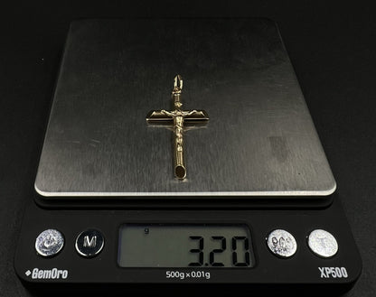 .94” x 1.67” 14K Hollow Yellow Gold Crucifix Pendant | 3.2g | 3.5MM Bail |