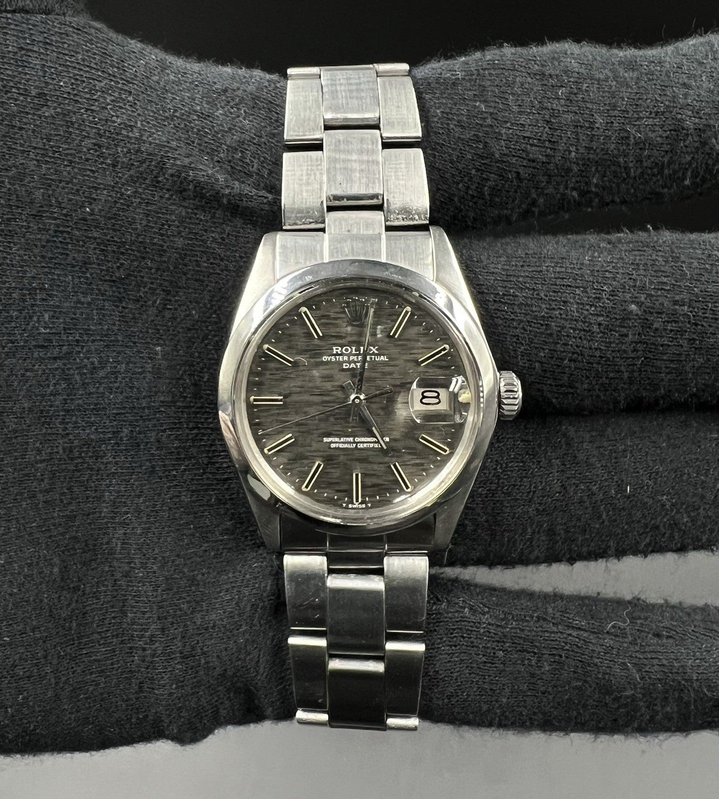 Vintage Rolex Date 1500 Steel 34mm Slate Grey Brushed Dial c.1970 Watch